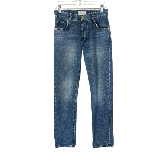 TRIARCHY High Rise Slim Fit Straight Leg Jeans - Picture 2 of 12